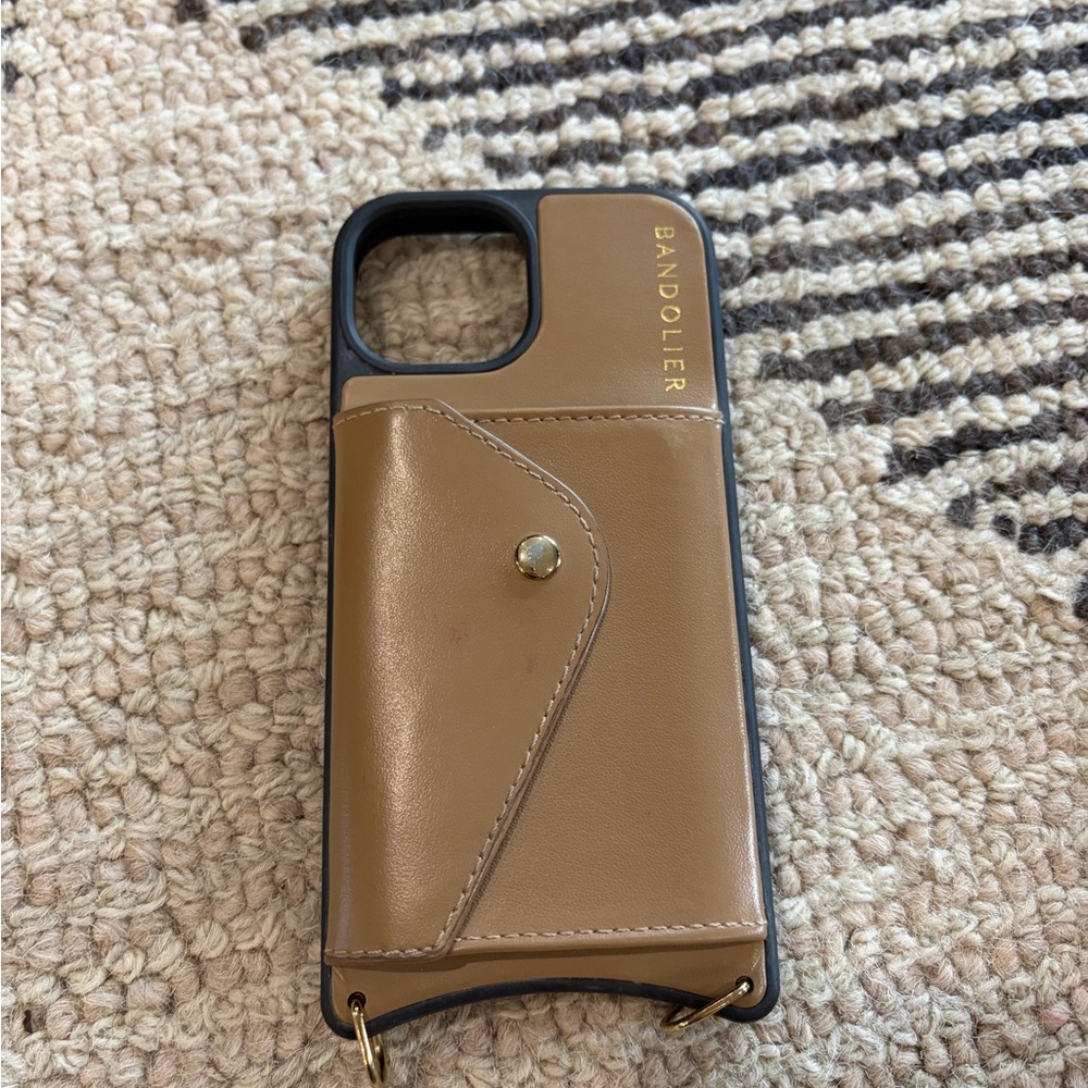 Bandolier Tan Phone Case with Card Holder (not mag safe)